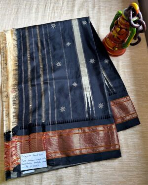 Belgaum Handloom Pure Resham Saree with Karnataka Kashidakari Work