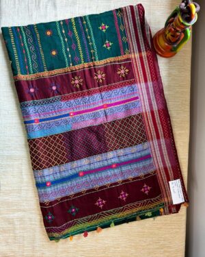 Pure Handloom Ilakal Saree with Lambani Hand Embroidery