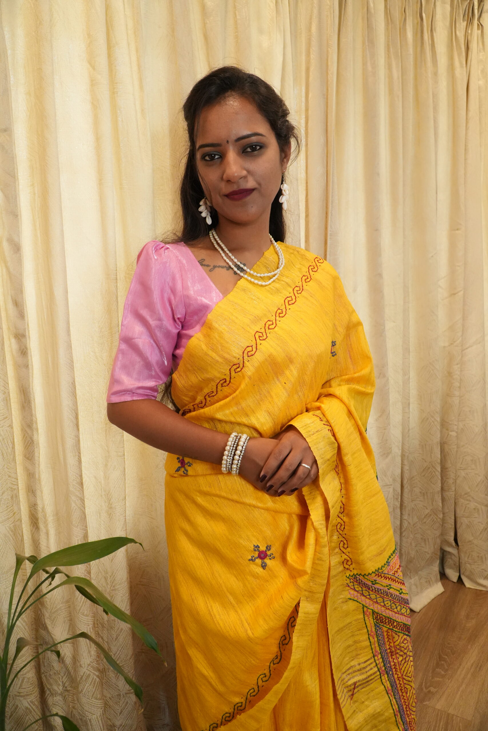 Lambani Hand Embroidery on Tusser Silk