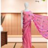 Cotton Saree with Embroidery Work – Pastel Pink