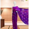 Cotton Saree with Embroidery Work – Purple