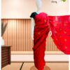 Cotton Saree with Embroidery Work – Red