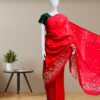 Cotton Sarees with Embroidery Work -Red