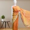 Cotton Sarees with Embroidery Work -light orange