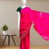Cotton Sarees with Embroidery Work -neon pink