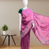 Cotton Sarees with Embroidery Work -rose pink