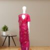 Elegant Pink Cotton Silk Saree with Golden Motifs back