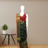 Exquisite Dark Green Handloom Mino Saree with Red & Gold Weave back