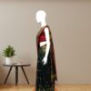 Exquisite Dark Green Handloom Mino Saree with Red & Gold Weave side