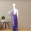 Exquisite Purple Jamdani Saree with Intricate White Weave back