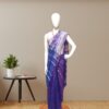 Exquisite Purple Jamdani Saree with Intricate White Weave front
