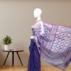 Exquisite Purple Jamdani Saree with Intricate White Weave pallu
