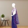 Exquisite Purple Jamdani Saree with Intricate White Weave side