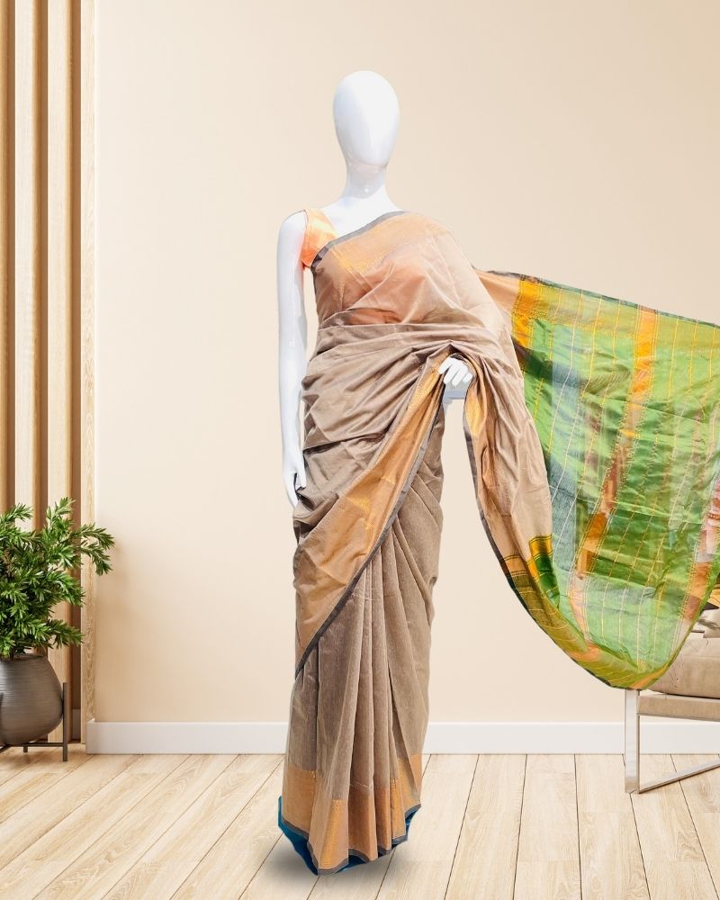 Handloom Cotton Saree for Party Wear