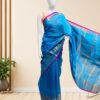 Handloom-Cotton-Saree-Blue-with-Copper-Border