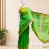Handloom-Cotton-Saree-Green-with-Yellow-Border.