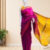 Handloom-Cotton-Saree-Pink-with-Yellow-Pallu
