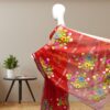 Red-Hand-Painted-Linen-Saree-Pallu
