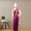 Royal Purple Saree with Golden Motifs front
