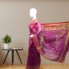 Royal Purple Saree with Golden Motifs pallu