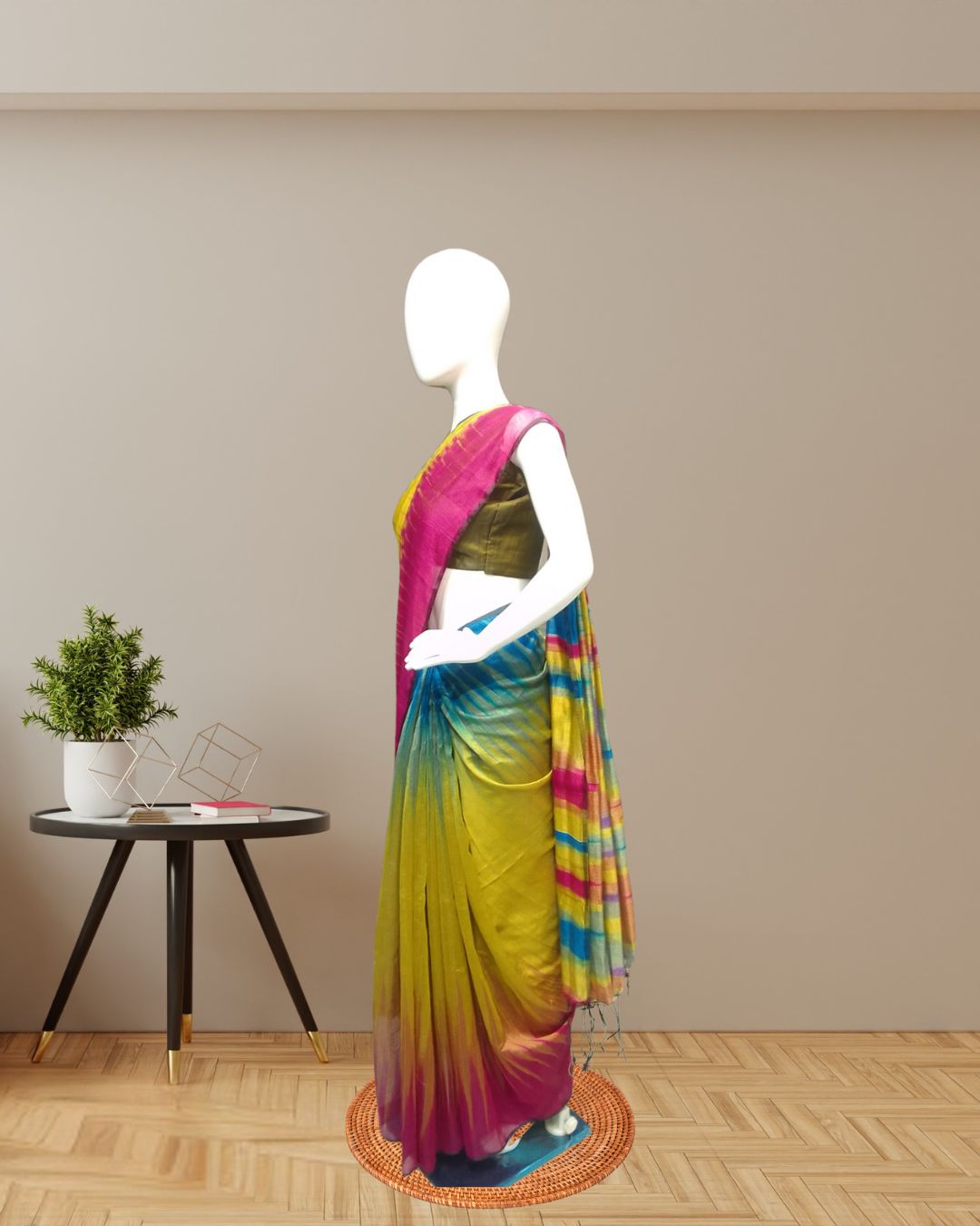 Multicolor Silk Cotton Saree