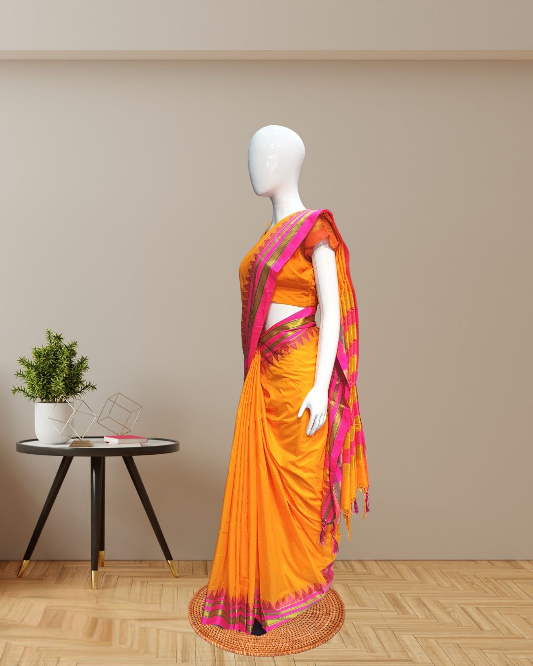 Temple Border Cotton Silk Saree