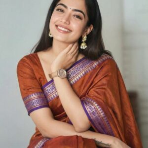 Diamond – Orange Narayan Peth Pure Cotton Saree