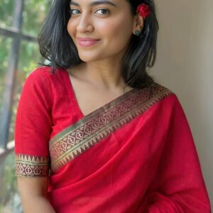 Diamond – Red Narayan Peth Pure Cotton Saree