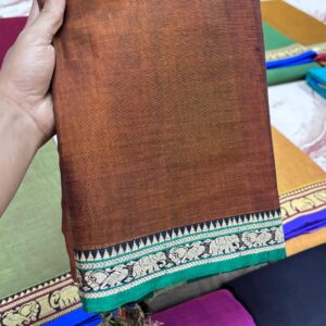 Ragini – Narayan Peth Pure Cotton Saree Brown Terracotta