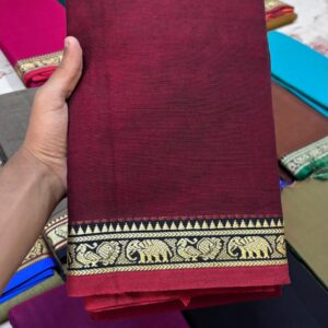 Ragini – Narayan Peth Pure Cotton Saree Burgundy