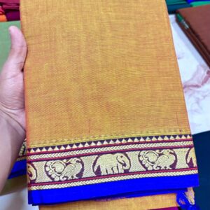 Ragini – Narayan Peth Pure Cotton Saree Golden Ochre