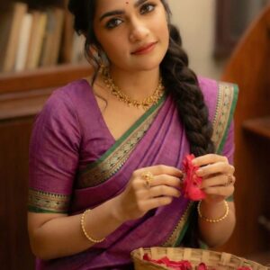 Ragini – Narayan Peth Pure Cotton Saree Light Magenta modal