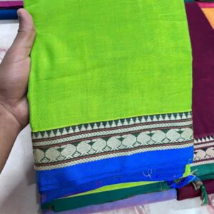 Ragini – Narayan Peth Pure Cotton Saree Lime Green