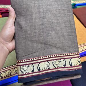 Ragini – Narayan Peth Pure Cotton Saree Slate Grey