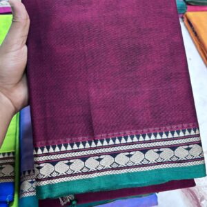 Ragini – Narayan Peth Pure Cotton Saree Wine