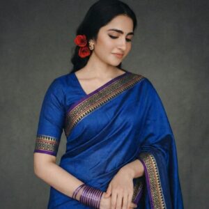 Diamond – Royal Blue Narayan Peth Pure Cotton Saree (Copy)