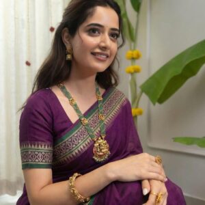 Diamond – Purple Narayan Peth Pure Cotton Saree