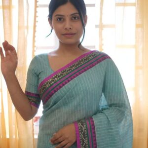 Sea Green Narayan Peth Pure Cotton Saree