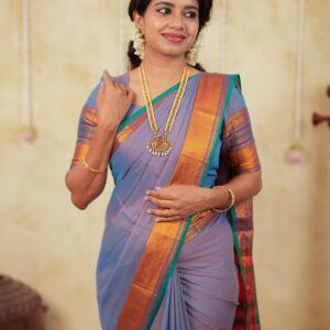 Sudarshini – Narayan Peth Pure Cotton Saree Lavender Blue