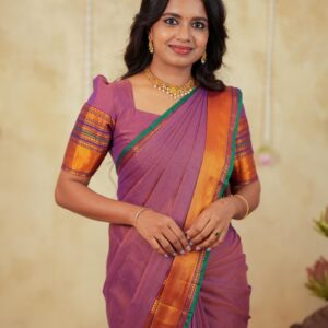 Sudarshini – Narayan Peth Pure Cotton Saree Light Wine